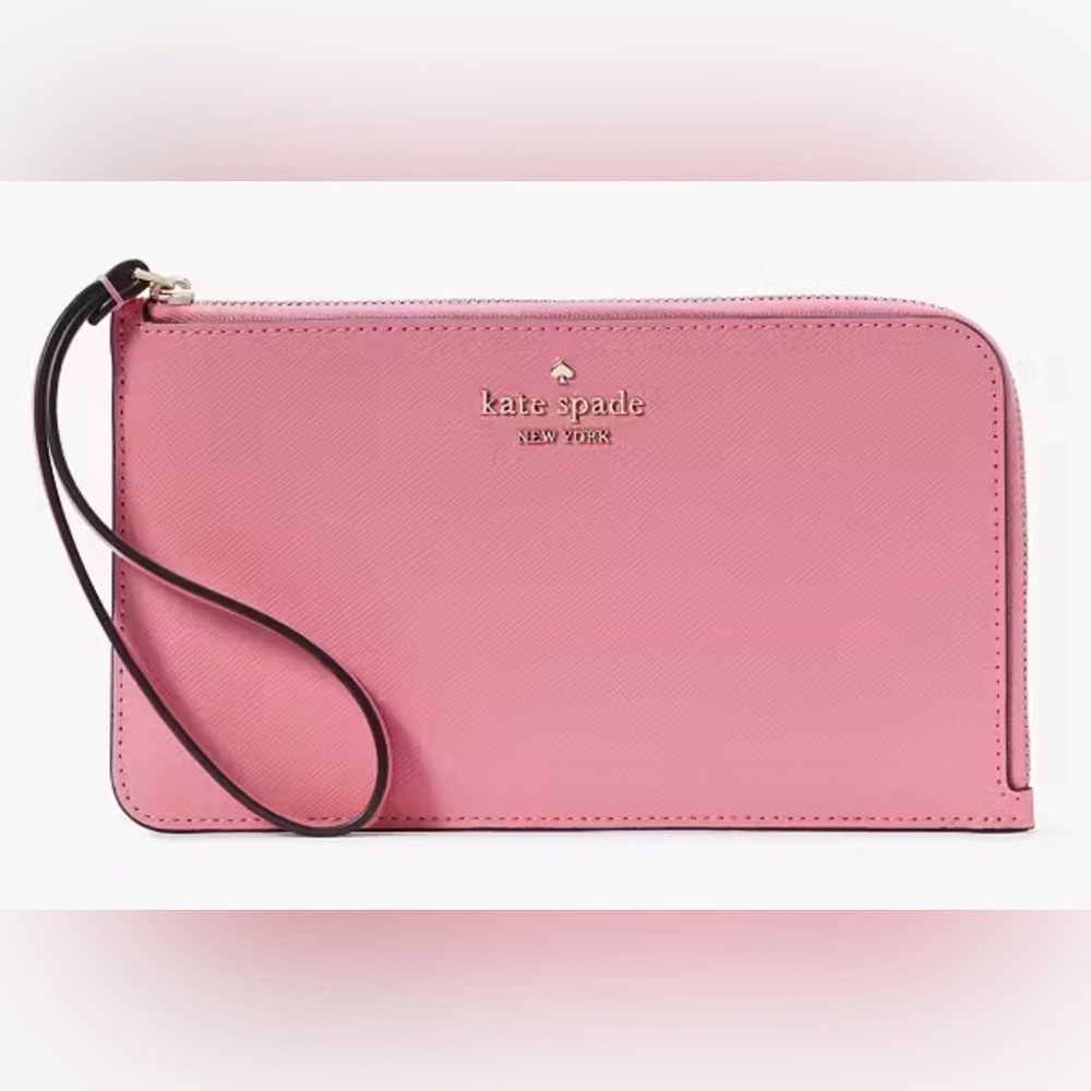 NWT KATE SPADE Lucy Medium L-Zip Wristlet. Blossom 🌸 Pink.